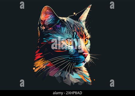 Farbenfrohe Vektordarstellung der Katze Stock Vektor