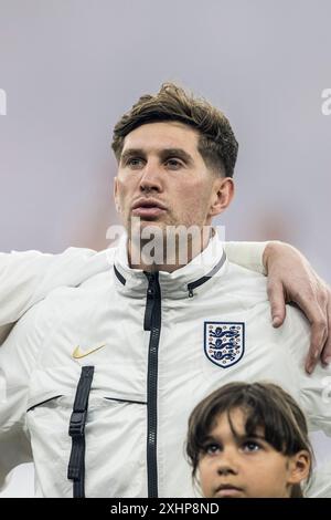 Berlin, Deutschland. Juli 2024. John Stones aus England war beim Finale der UEFA Euro 2024 zwischen Spanien und England im Olympiastadion in Berlin zu sehen. Quelle: Gonzales Photo/Alamy Live News Stockfoto