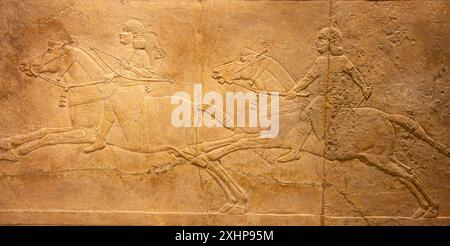 Löwenjagd von Ashurbanipal. British Museum, London, England. Stockfoto