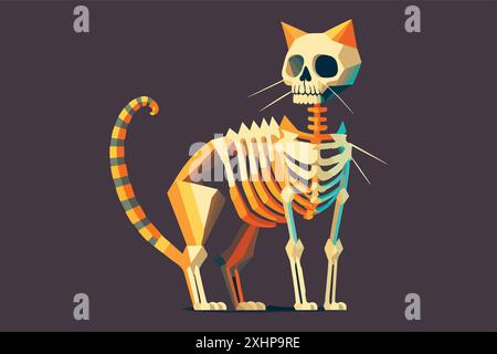 Darstellung des Katzenskelettvektors Stock Vektor