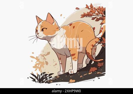 Vektordarstellung im Manga-Stil der Katze Stock Vektor