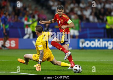 Berlin, Deutschland. Juli 2024. Alvaro Morata (ESP) Fußball/Fußball : UEFA-Europameisterschaft Deutschland 2024 - Endspiel zwischen Spanien 2-1 England im Olympiastadion in Berlin. Quelle: Mutsu Kawamori/AFLO/Alamy Live News Stockfoto