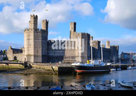 Caernarfon Castle in Nordwales, ein Weltkulturerbe Stockfoto