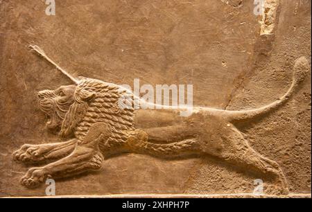 Löwenjagd von Ashurbanipal. British Museum, London, England. Stockfoto