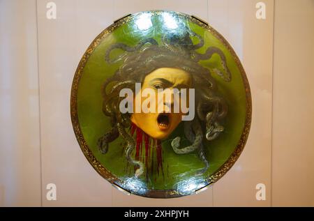 Medusa-Gemälde von Caravaggio. Uffizien, Florenz, Toskana, Italien. Stockfoto