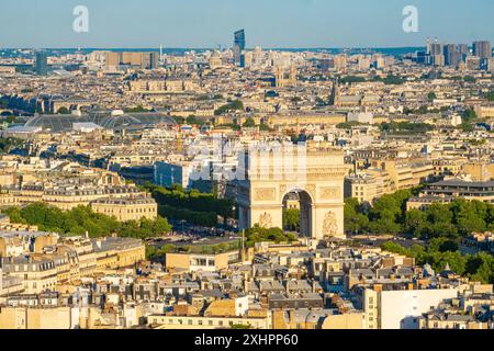 Frankreich, Paris, Gesamtansicht mit dem Arc de Triomphe Stockfoto