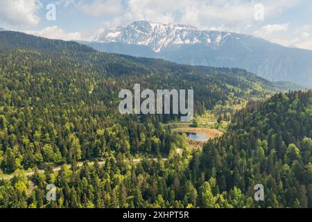 Frankreich, Isere, bei Grenoble, Séchilienne, Luitel-See, erstes nationales Naturschutzgebiet in Frankreich (Luftaufnahme) Stockfoto