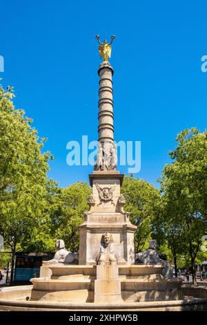 Frankreich, Paris, Place du Châtelet, Palme oder Siegesbrunnen Stockfoto