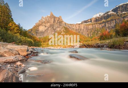 Frankreich, Haute-Savoie, Giffre Tal klassifiziert Sixt Fer ein Cheval, Cirque du Fer ein Cheval Grand Site de France Stockfoto
