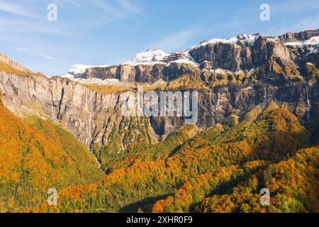 Frankreich, Haute-Savoie, Giffre Tal klassifiziert Sixt Fer ein Cheval, Cirque du Fer ein Cheval Grand Site de France Stockfoto