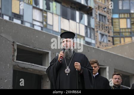Nicht exklusiv: KIEW, UKRAINE - 12. JULI 2024 - Primat der orthodoxen Kirche der Ukraine, Metropolit Epiphanius von Kiew und der gesamten Ukraine nimmt an der Teil Stockfoto