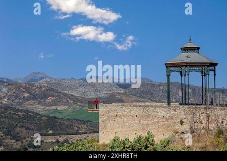 Mirador de Ronda, Blick auf die Serrania de Ronda, Ronda, Andalusien, Spanien Stockfoto