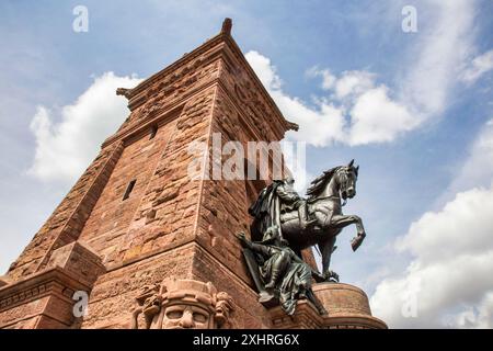 Das Kyffhaeuser-Denkmal, auch bekannt als Barbarossa-Denkmal, ist ein Denkmal für Kaiser Wilhelm in den Kyffhaeuser-Bergen an der Stelle des Stockfoto
