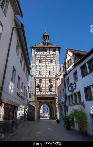 Das Schnetztor, historisches Stadttor in der Hussenstraße in der Altstadt von Konstanz, Landkreis Konstanz, Baden-Württemberg, Deutschland Stockfoto