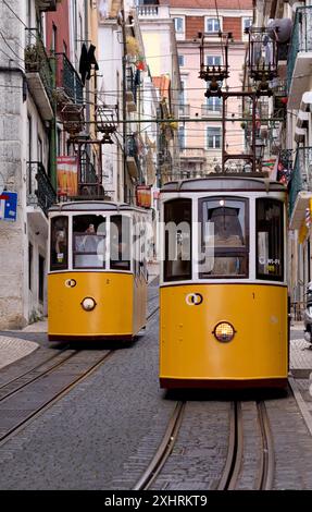 Standseilbahn Elevador da Bica, R.S. Paulo, Lissabon, Portugal Stockfoto