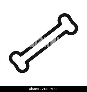 Bone icon Black Line Art Vektor in schwarz-weiß Umrissset Collection Schild Stock Vektor