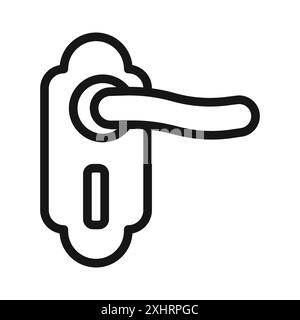 Türknauf Symbol Schwarzer Linie Kunstvektor in schwarz-weiß Umrissset Sammlungsschild Stock Vektor