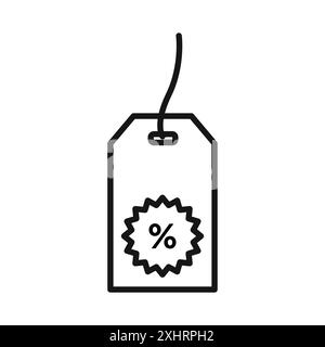Rabatt auf Sale Icon Black Line Art Vektor in schwarz-weiß Umrisse Set Collection Schild Stock Vektor