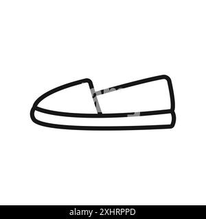 Espadrille Icon Black Line Art Vektor in schwarz-weiß Umriss Set Collection Zeichen Stock Vektor