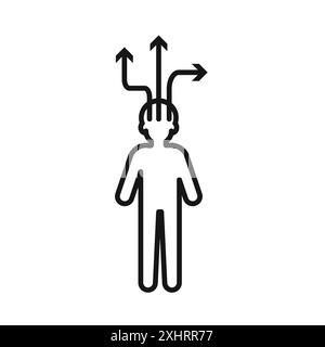 Flexibilitätssymbol Black Line Art Vektor in schwarz-weiß Umrissset Collection Schild Stock Vektor