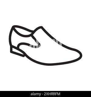 Herren Schuhe Icon Black Line Art Vektor in schwarz-weiß Umrissset Collection Zeichen Stock Vektor