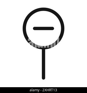 Negativzeichen Symbol Schwarzer Linie Kunstvektor in Schwarz-weiß-Umrandung Set Sammlungszeichen Stock Vektor