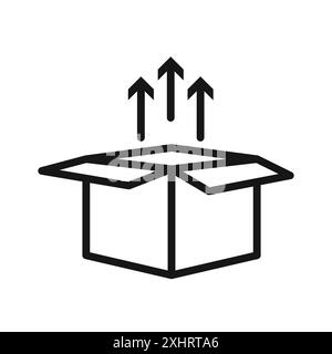 Produktveröffentlichungssymbol Schwarzer Linie Kunstvektor in schwarz-weiß Umrisse Set Collection Sign Stock Vektor