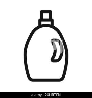 Weichspüler Kleidung Schmutz Icon Schwarzer Linie Art Vektor in schwarz-weiß Umriss Set Sammlung Zeichen Stock Vektor