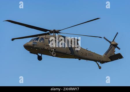 UH-60M Black Hawk auf der CIAV Air Show 2024 in Varazdin, Kroatien Stockfoto