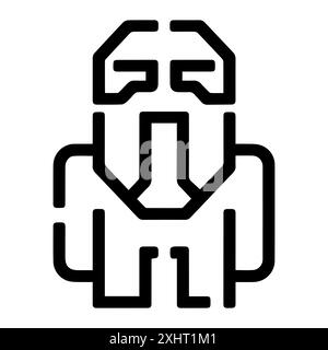 golem-Symbol oder modernes Liniensymbol. Vektorgrafik und Ikonendesign mit auffälligen Konturen. Schwarz-weiß Pixel Perfect minimalistisches Symbol isoliert weiß Stock Vektor