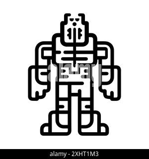 golem-Symbol oder modernes Liniensymbol. Vektorgrafik und Ikonendesign mit auffälligen Konturen. Schwarz-weiß Pixel Perfect minimalistisches Symbol isoliert weiß Stock Vektor