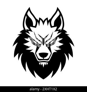 Werwolf-Symbol oder modernes Liniensymbol. Vektorgrafik und Ikonendesign mit auffälligen Konturen. Schwarz-weiß Pixel Perfect minimalistisches Symbol isoliert weiß Stock Vektor