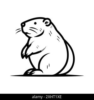 Biber-Symbol oder modernes Liniensymbol. Vektorgrafik und Ikonendesign mit auffälligen Konturen. Schwarz-weiß Pixel Perfect minimalistisches Symbol isoliert weiß Stock Vektor