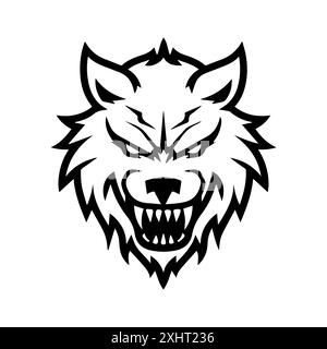 Werwolf-Symbol oder modernes Liniensymbol. Vektorgrafik und Ikonendesign mit auffälligen Konturen. Schwarz-weiß Pixel Perfect minimalistisches Symbol isoliert weiß Stock Vektor