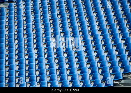 Sitzplätze, Vorbereitung der Eröffnungsveranstaltungen der Olympischen Spiele 2024 in Paris, Place de la Concorde, Paris, Frankreich Stockfoto