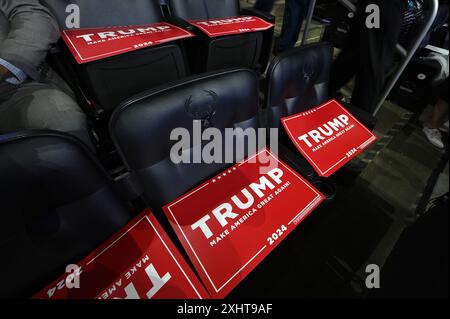 Milwaukee, USA. Juli 2024. Atmosphäre im Fiserv Forum während der Republican National Convention 2024 in Milwaukee, WI, 15. Juli 2024. (Foto: Anthony Behar/SIPA USA) Credit: SIPA USA/Alamy Live News Stockfoto