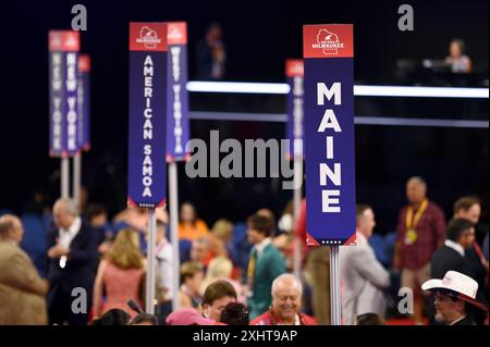 Milwaukee, USA. Juli 2024. Atmosphäre im Fiserv Forum während der Republican National Convention 2024 in Milwaukee, WI, 15. Juli 2024. (Foto: Anthony Behar/SIPA USA) Credit: SIPA USA/Alamy Live News Stockfoto