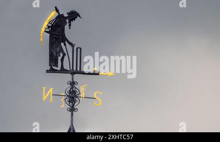 Old Father Time Wetterfahne auf Lord's Cricket Ground, London, Stockfoto