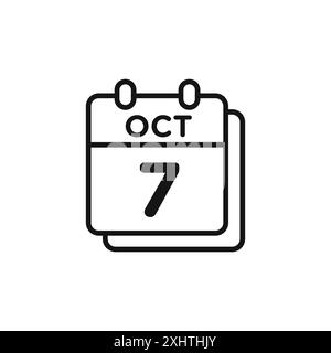 oktober Datum Icon Kollektion oder Set in Schwarz-weiß Stock Vektor