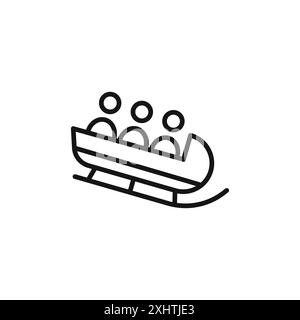 Bobbahn Icon Outline Kollektion oder Set in Schwarz-weiß Stock Vektor