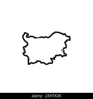 Bulgarien MAP Icon Outline Kollektion oder Set in Schwarz-weiß Stock Vektor