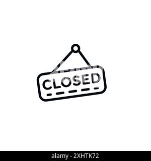 Symbol Closed Sign (geschlossenes Schild) zeigt eine Sammlung oder ein Set in Schwarzweiß Stock Vektor