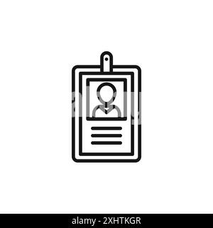 Mitarbeiter-ID-Kartensymbol umreißen Sammlung oder Set in Schwarzweiß Stock Vektor
