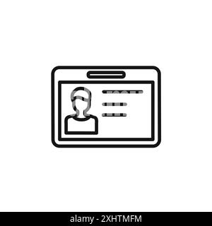 ID-Kartensymbol in Schwarzweiß Stock Vektor