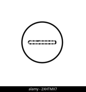 Das Symbol für das negative Zeichen umgibt die Sammlung oder das Set in Schwarzweiß Stock Vektor