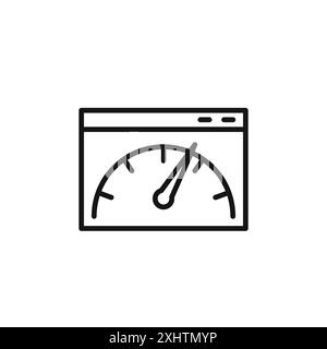 Seitengeschwindigkeitssymbol: Konturierung der Sammlung oder Einstellung in Schwarzweiß Stock Vektor