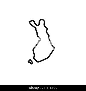 Map of Finland Icon Outline Kollektion oder Set in Schwarz-weiß Stock Vektor