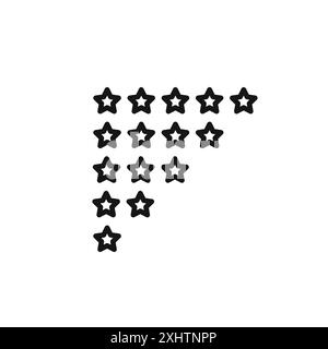 Bewertungssterne-Symbol umreißen Kollektion oder Set in Schwarzweiß Stock Vektor