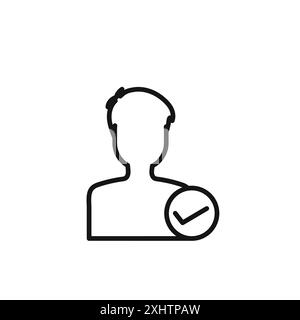 Symbol für die Profilüberprüfung in der Kontur der Sammlung oder in Schwarzweiß Stock Vektor