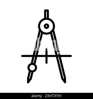 Zeichnen Kompass Symbol Linear Logo Markensatz Sammlung in Schwarz-weiß für Web Stock Vektor